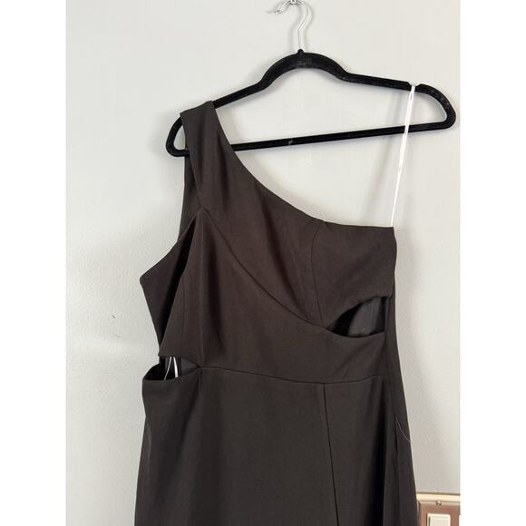 NWOT Lulus Show Stopping Style Black One Shoulder Cutout Maxi Dress Size XL - Picture 6 of 8